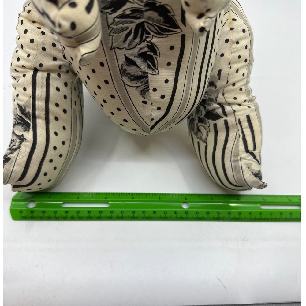 Handmade Stuffed Dinosaur Toy Plush T Rex Novelty Black White Print - Picture 4 of 11